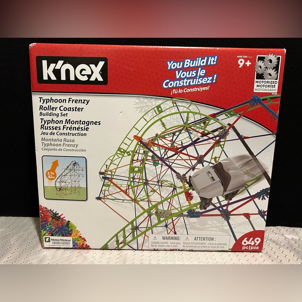 K'Nex TYPHOON FRENZY ROLLER COASTER Complete (649 pcs) Motorized
